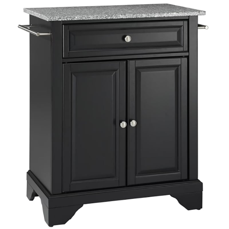 Crosley Furniture LaFayette Wood Portable Kitchen Island in Black/Gray