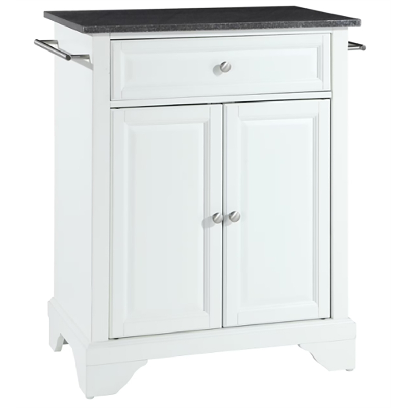 Crosley Furniture LaFayette Wood Portable Kitchen Island in White/Black
