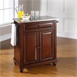 Crosley Furniture Cambridge Wood Top Portable Kitchen Island in Mahogany