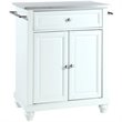 Crosley Furniture Cambridge Wood Top Portable Kitchen Island in White