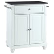 Crosley Furniture Cambridge Wood Portable Kitchen Island in White/Black