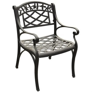 Crosley Furniture Sedona 17&quot Aluminum Dining Chair in Charcoal Black (Set of 2)