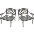 Crosley Furniture Sedona Aluminum Patio Club Chair in Charcoal Black (Set of 2)