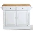 Crosley Furniture Oxford Wood Butcher Block Top Kitchen Island in White