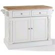 Crosley Furniture Oxford Wood Butcher Block Top Kitchen Island in White