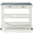 Crosley Furniture 2-Drawers Granite Top Kitchen Cart in White/Gray