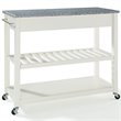 Crosley Furniture 2-Drawers Granite Top Kitchen Cart in White/Gray