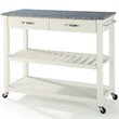 Crosley Furniture 2-Drawers Granite Top Kitchen Cart in White/Gray