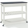Crosley 2 Drawer Black Granite Top Kitchen Cart in White