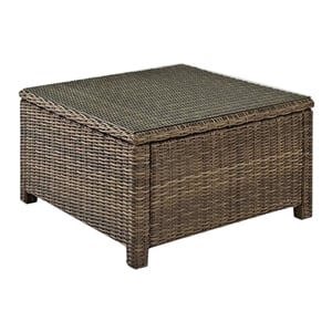 Crosley Furniture Bradenton 32&quot Wicker / Rattan Patio Coffee Table in Brown