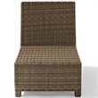 Crosley Furniture Bradenton Fabric Armless Patio Chair in Brown and Navy