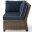 Crosley Furniture Bradenton Fabric Corner Patio Chair in Brown and Navy