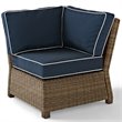 Crosley Furniture Bradenton Fabric Corner Patio Chair in Brown and Navy