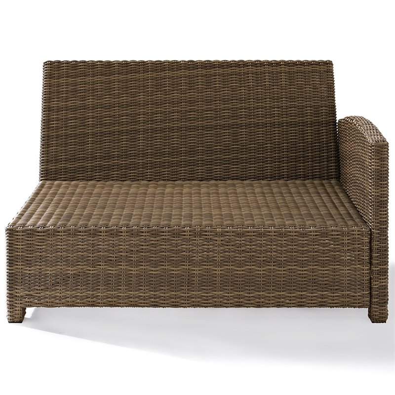 Crosley Furniture Bradenton Fabric Right Arm Patio Loveseat in Sangria Red