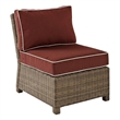 Crosley Furniture Bradenton Fabric Armless Patio Chair in Brown and Sangria Red