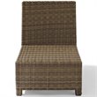 Crosley Furniture Bradenton Fabric Armless Patio Chair in Brown and Sand