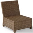Crosley Furniture Bradenton Fabric Armless Patio Chair in Brown and Sand
