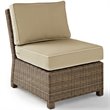Crosley Furniture Bradenton Fabric Armless Patio Chair in Brown and Sand