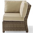 Crosley Furniture Bradenton Fabric Corner Patio Chair in Brown and Sand