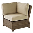 Crosley Furniture Bradenton Fabric Corner Patio Chair in Brown and Sand
