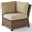 Crosley Furniture Bradenton Fabric Corner Patio Chair in Brown and Sand