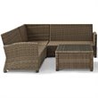 Crosley Furniture Bradenton 4 Piece Fabric Patio Sectional Set in Sand