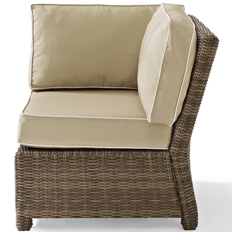 Crosley Furniture Bradenton 4 Piece Fabric Patio Sectional Set in Sand