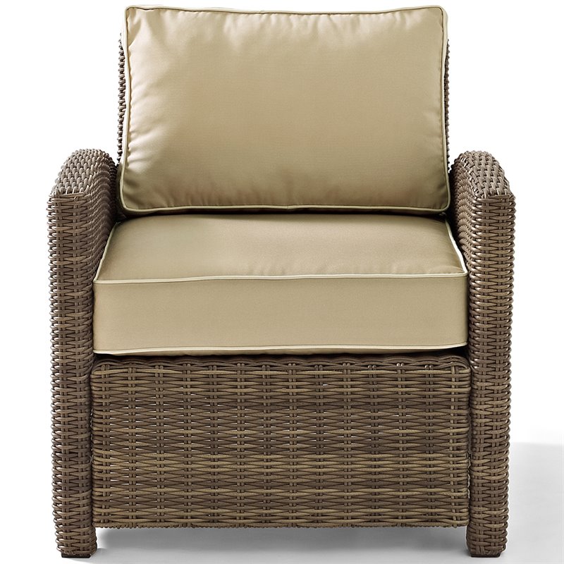 Crosley Furniture Bradenton 5 Piece Fabric Patio Sectional Set in Sand