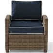 Crosley Furniture Bradenton Fabric Patio Chair in Brown and Navy