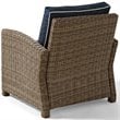 Crosley Furniture Bradenton Fabric Patio Chair in Brown and Navy