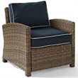 Crosley Furniture Bradenton Fabric Patio Chair in Brown and Navy