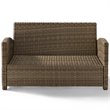 Crosley Furniture Bradenton Outdoor Fabric Patio Loveseat in Brown/Sand