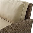 Crosley Furniture Bradenton Outdoor Fabric Patio Loveseat in Brown/Sand