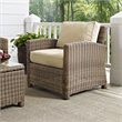 Crosley Furniture Bradenton Fabric Patio Chair in Brown and Sand