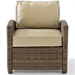 Crosley Furniture Bradenton Fabric Patio Chair in Brown and Sand
