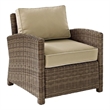 Crosley Furniture Bradenton Fabric Patio Chair in Brown and Sand