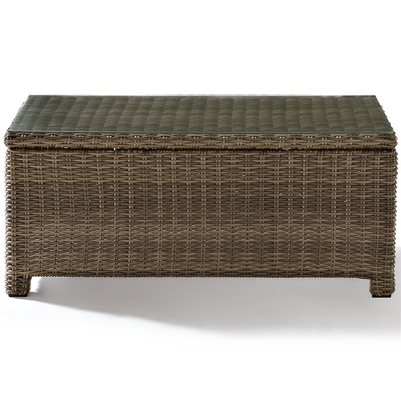 Crosley Furniture Bradenton 4 Piece Fabric Patio Sofa Set in Brown and Sand