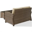 Crosley Furniture Bradenton 2 Piece Fabric Patio Sofa Set in Brown and Sand