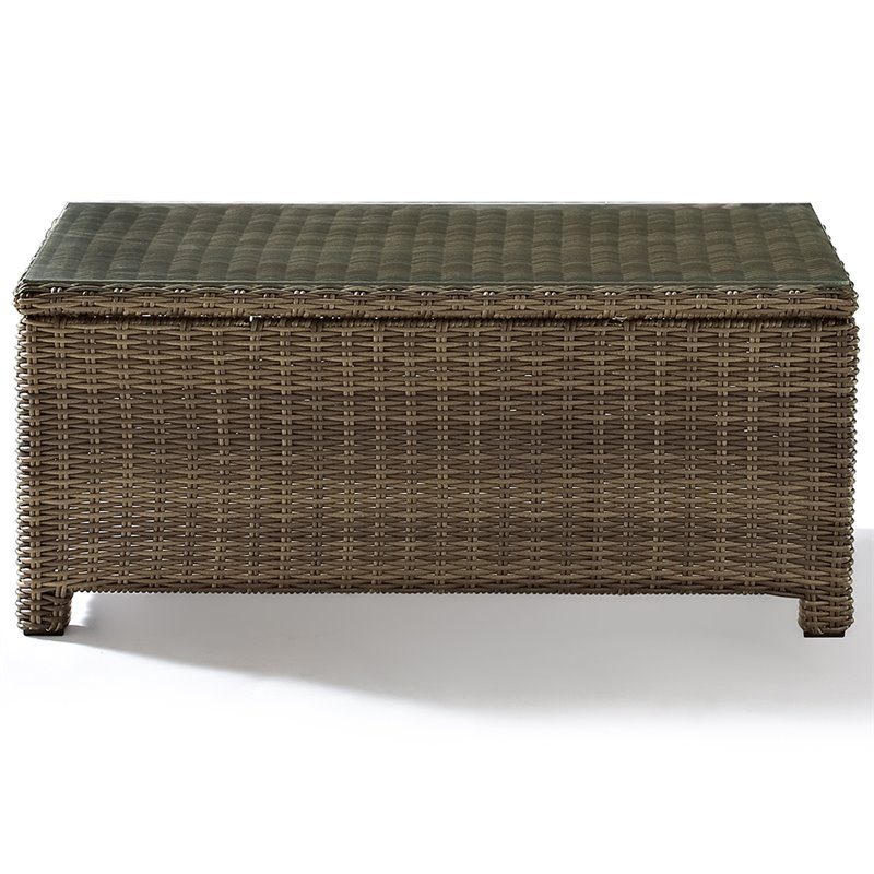 Crosley Furniture Bradenton 3 Piece Fabric Patio Sofa Set in Brown and Sand