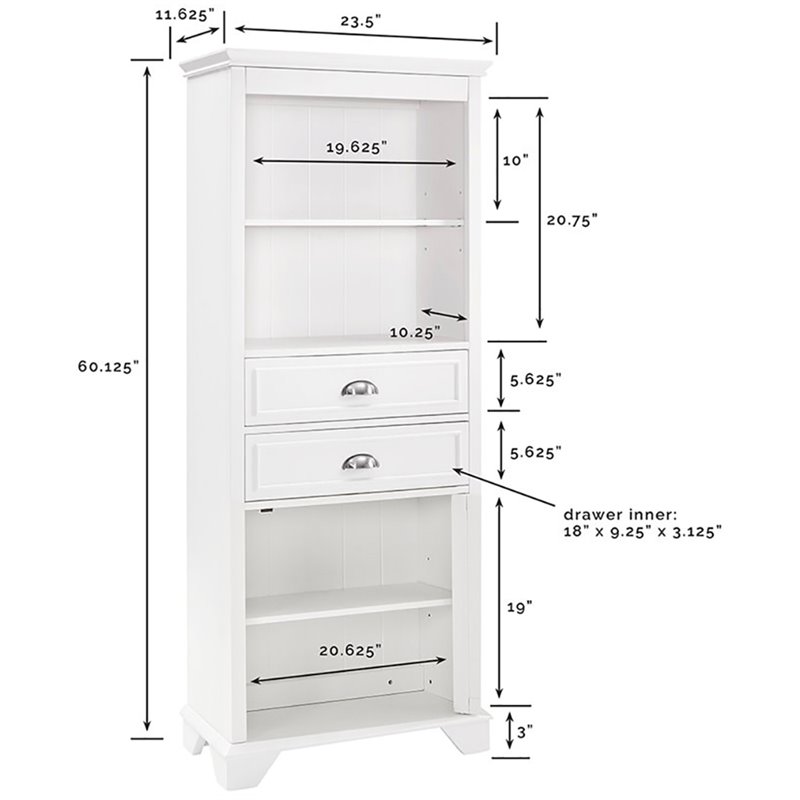 Crosley Lydia Contemporary Linen Cabinet in White