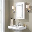 Crosley Furniture Lydia Wood Mirror Medicine Cabinet in White/Clear