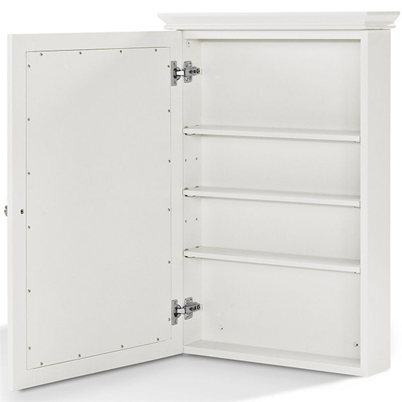 Crosley Furniture Lydia Wood Mirror Medicine Cabinet in White/Clear