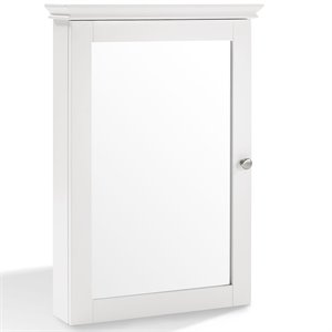Crosley Furniture Lydia Wood Mirror Medicine Cabinet in White/Clear