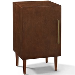 Crosley Furniture Everett Wood Record Player Stand in Mahogany/Gold