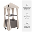 Crosley Furniture Palm Coastal Metal / Rattan Towel Valet with Cover in Tan