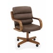 Douglas Solid Wood Caster Dining Chairs in Chestnut Finish
