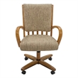 Chromcraft Baylor Bamboo Friar Fabric Upholstered Dining Chair in Chestnut
