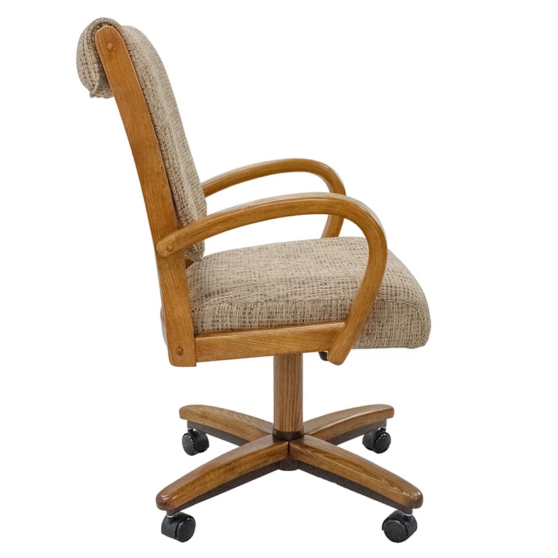 Chromcraft Baylor Bamboo Friar Fabric Upholstered Dining Chair in Chestnut