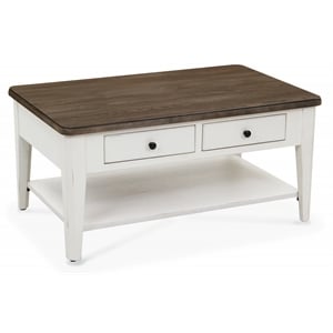 Casual Choice Solid Wood Condo Cocktail Table in Light Gray and White Finish