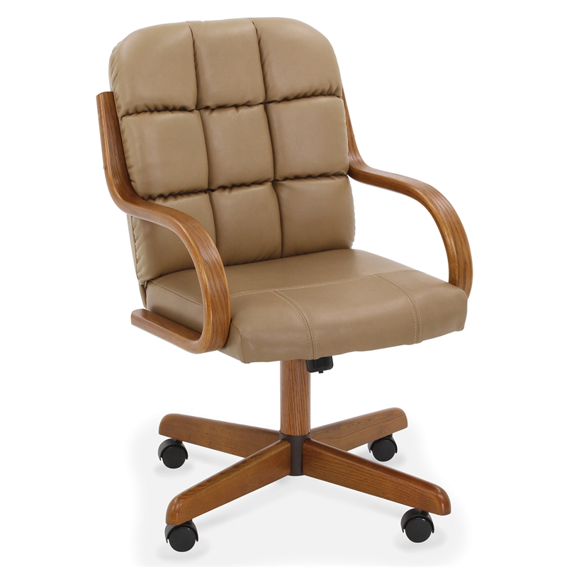 Chromcraft Douglas Swivel Dining Arm Chair in Chestnut Wood Finish (Set of 2)